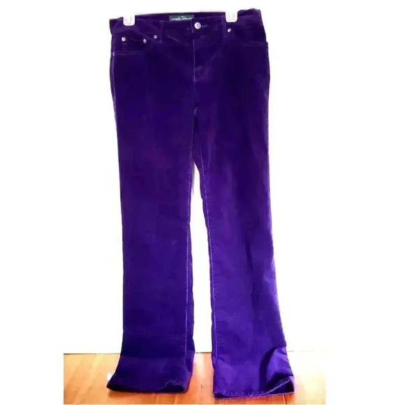 Lauren Ralph Lauren Classic Straight Corduroy Pants plum purple womens size 6 - Picture 1 of 4
